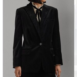 Ralph Lauren black velour stretch blazer 6